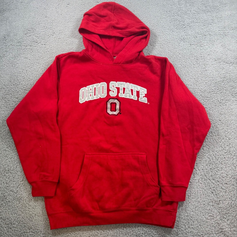 Ohio State Buckeyes NCAA Hoodie Red Sweatshirt Pullover‎ Mens S